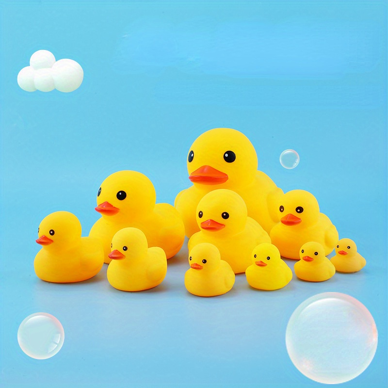

4pcs, 2 Large Ducks + 2 Small Ducks, Pinch And Call Sound Duck Toys, Bath Water Play Bathroom Little Yellow Duck Toys, Amusement Park Pool, Water Play Companion, Dessert Milk Tea Shop Small Gifts