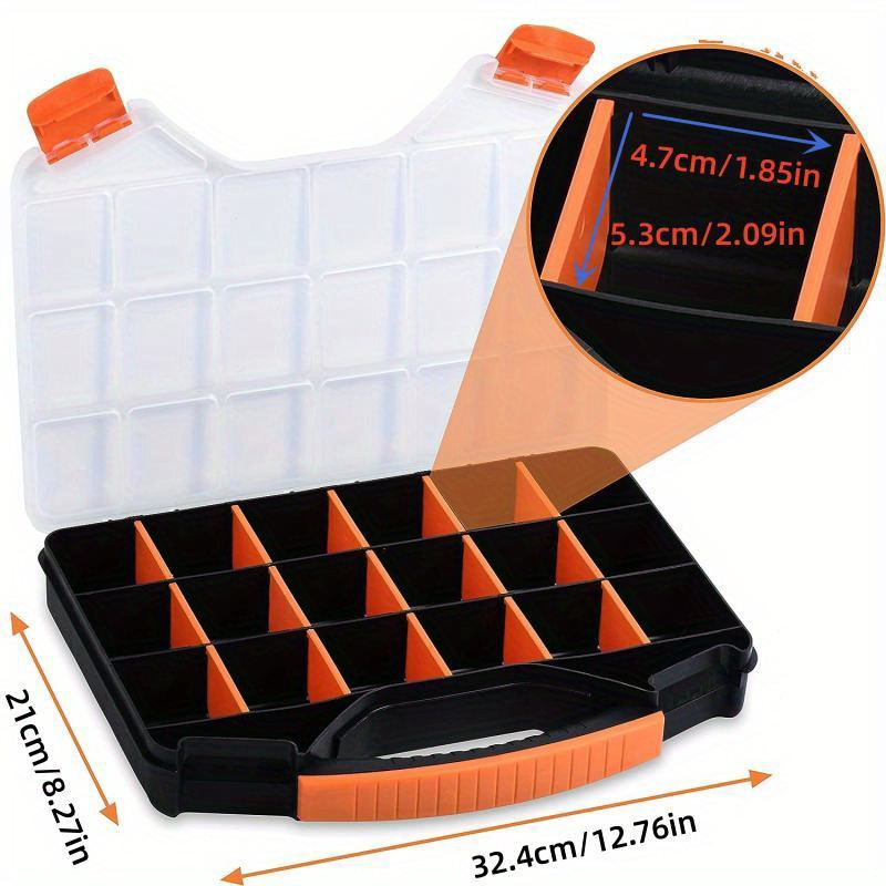 1pc Screw Storage Box With 18 Compartments And Detachable Partitions,  Making It Easy To Carry And Simplifying The Storage Of Hardware Items Such  As Sc