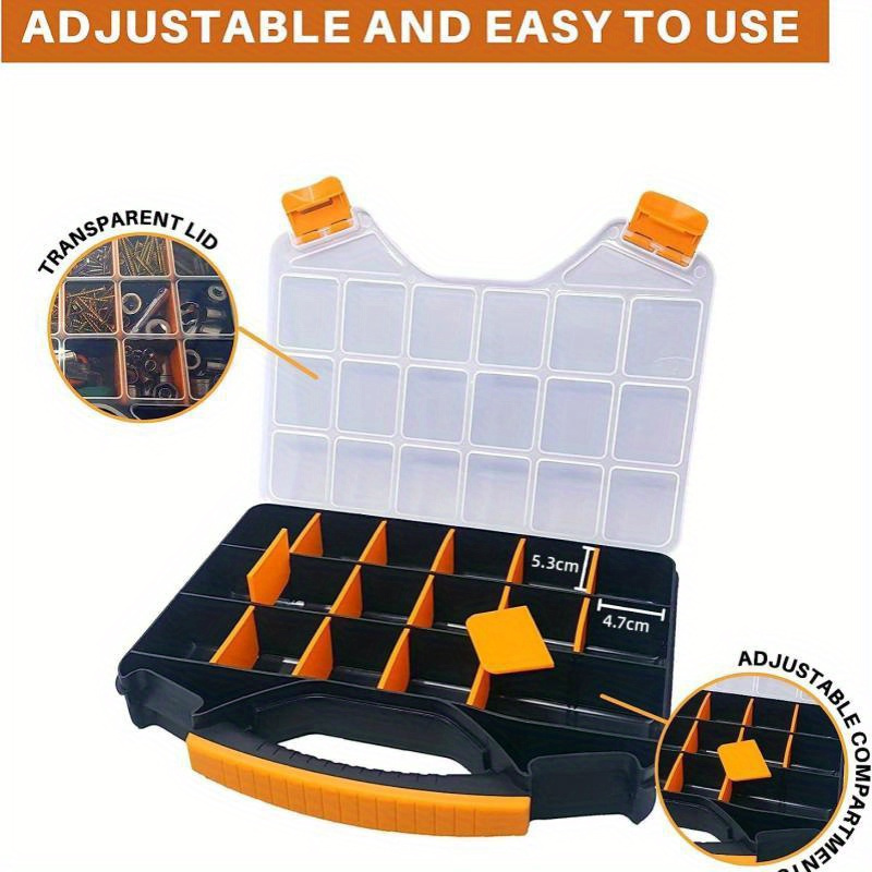 Andalus Screw Organizer with set of 4 storage boxes & removable dividers,  screw organizer box offers portability & simplifies storage of items like