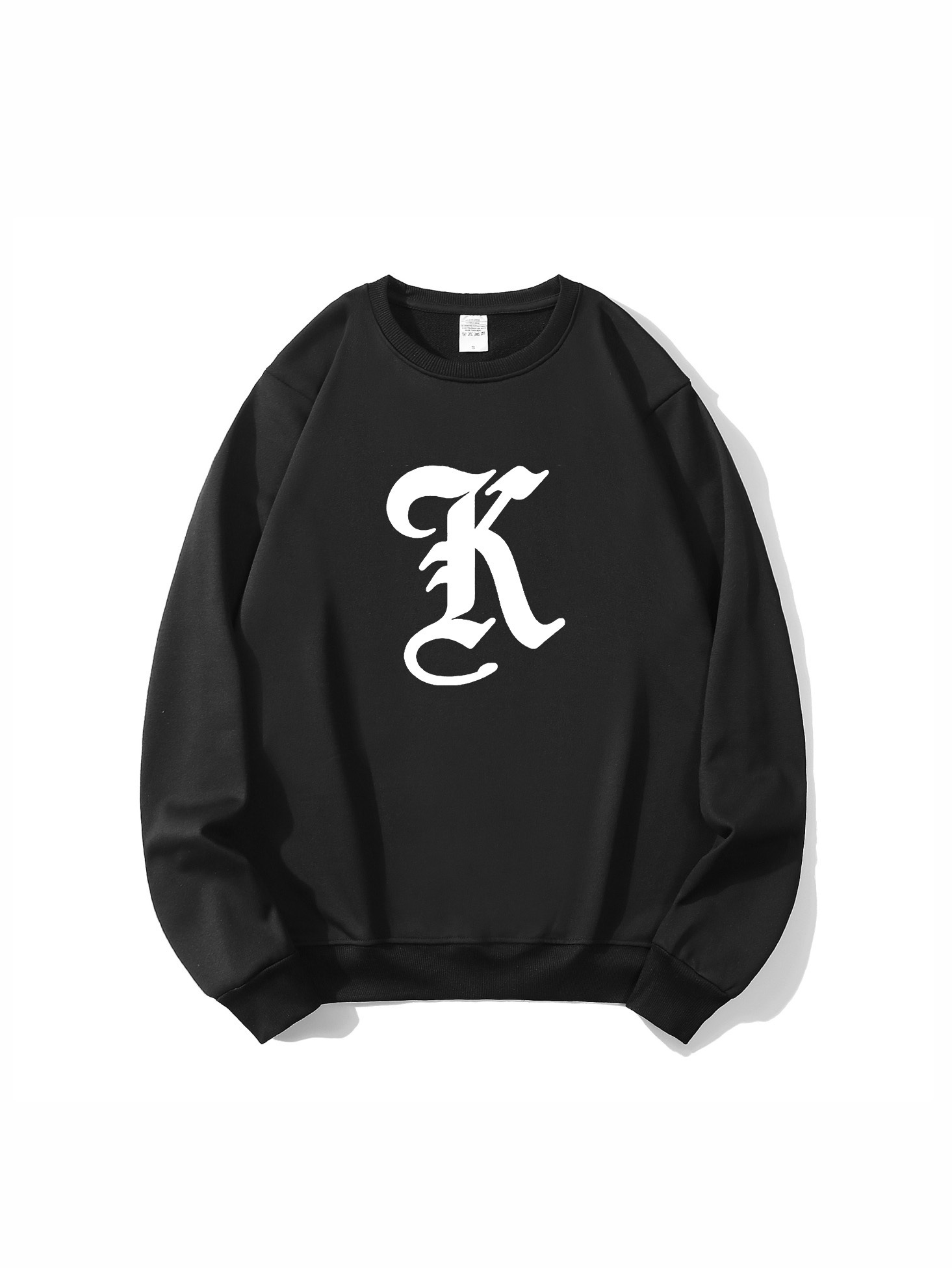 Men's Stylish Loose Letter K Pattern Sweatshirt, Casual Slightly