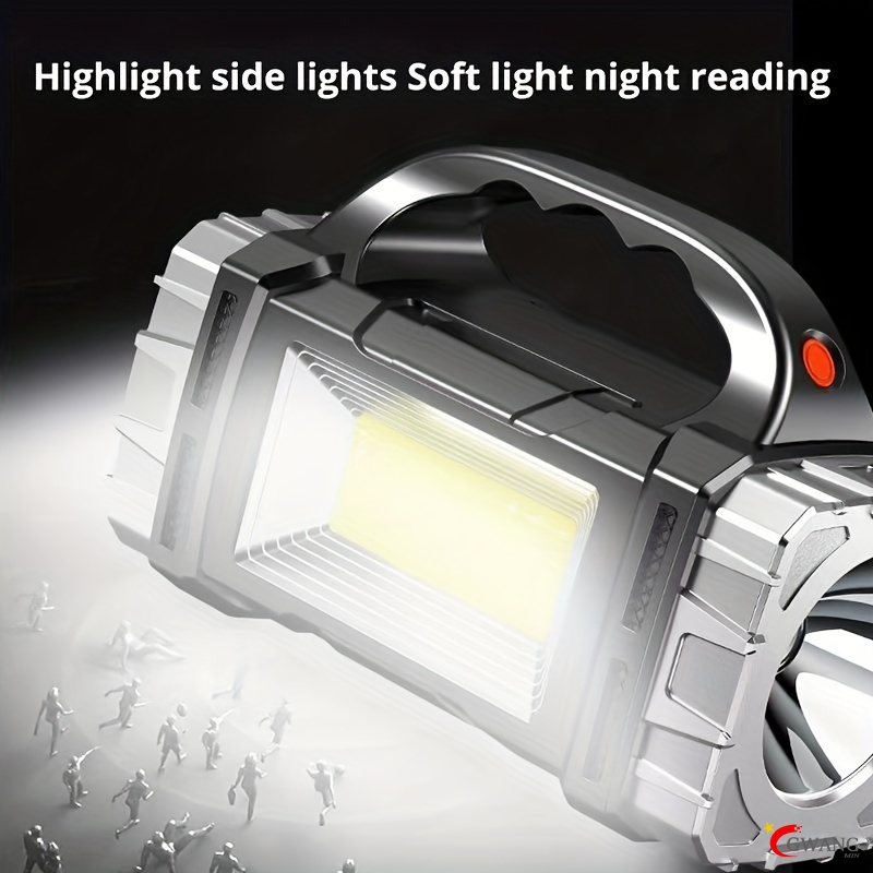 Lampe de poche rechargeable à LED, projecteur super lumineux avec 4 modes  d'éclairage, projecteur portable avec trépied pliable pour le camping,  randonnée 1setblack