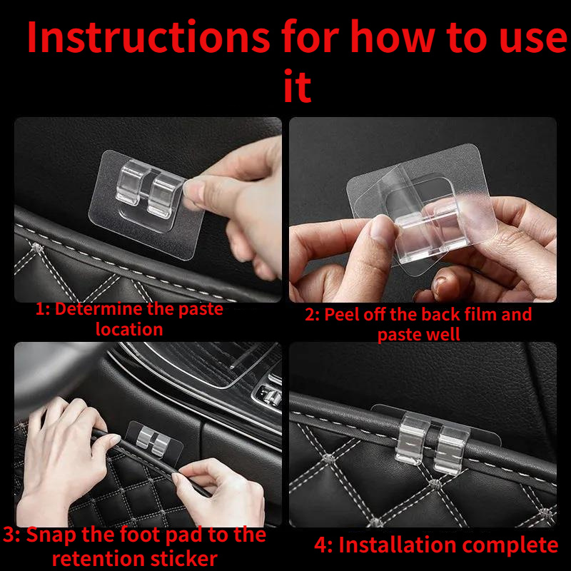 6pcs Car Floor Mat Fixing Sticker Clips