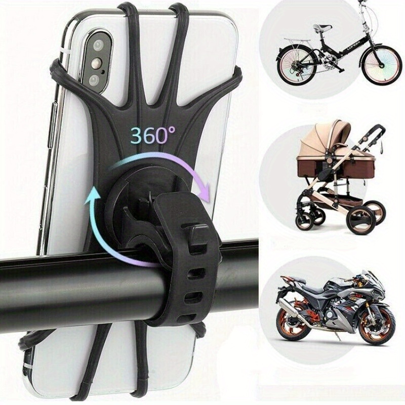 Soporte para teléfono móvil para bicicleta, soporte móvil para manillar de  bicicleta de montaña y soporte para teléfono móvil de vástago Soporte  ajustable para teléfono móvil de aleación de aluminio para vehículos