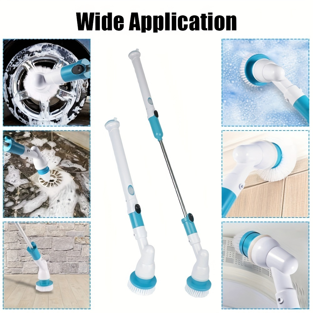  ZaneForest Electric Spin Scrubber, Electric Cleaning Brush with  3 Brush Heads,Bathroom Handle Cordless Scrub Brushes,Shower Cleaning Brush/Bathtub/Kitchen/Sink  : Home & Kitchen