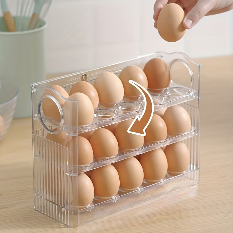 URALFA Soporte para huevos extraíble para refrigerador, cajón de huevos  para refrigerador con asa, contenedor de huevos organizador de cajones de