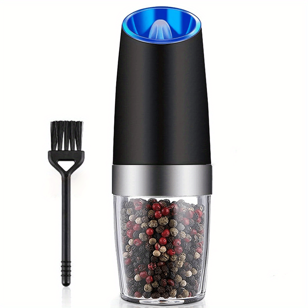 1-4pcs Gravity Electric Pepper Mill Adjustable Salt Grinder Shaker w/ Blue  Light