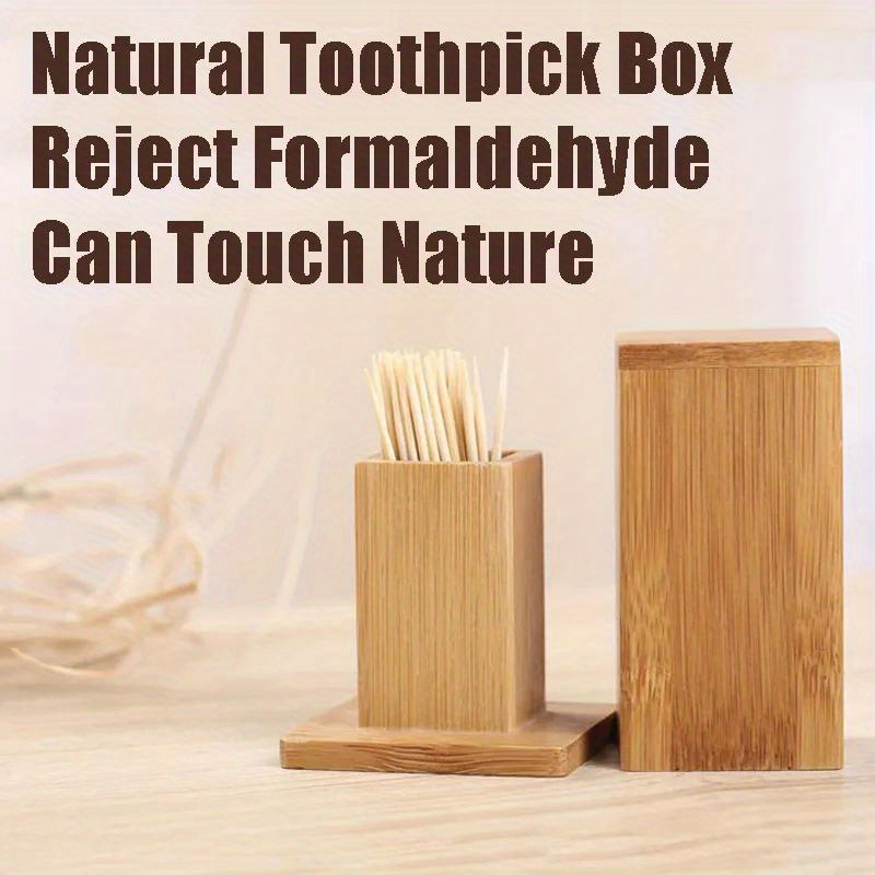 Portable Wooden Toothpick Holder Pocket Tooth Pick Dispenser Bucket Needle  Case