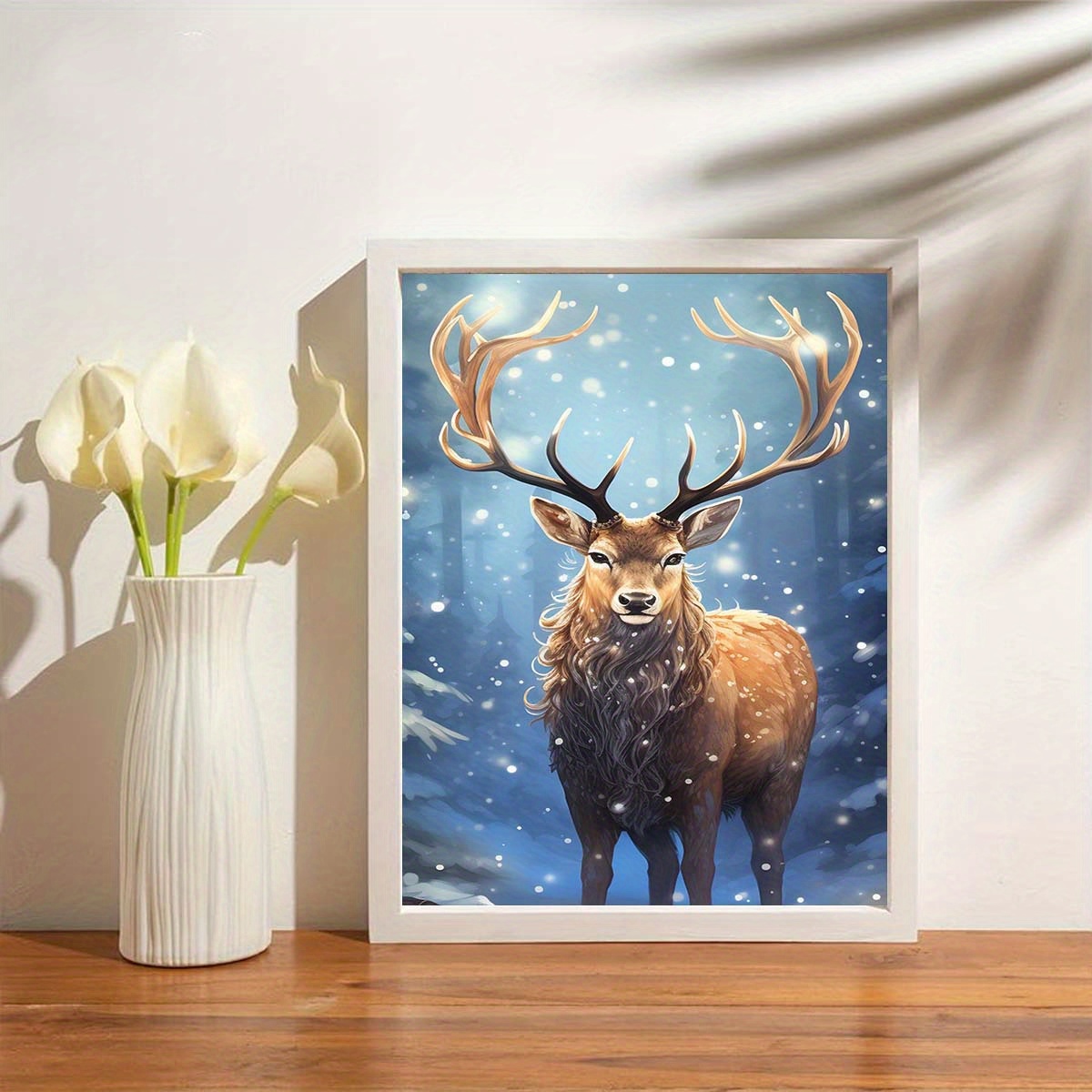 Cute Deer Full Round Artificial Diamond Painting Kits 5d Art - Temu