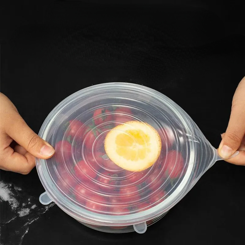 1pc Microwave Oven Bowl Cover Food Preservation Seal Fresh Keeping Pot Lid  Transparent Kitchen Utensil Cover