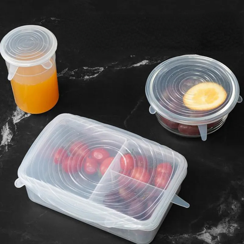 Rangement et organisation Couvercle Extensibles en Silicone de 6 Pièces  Blanc YOMYM Couvercle Silicone Alimentaire sans BPA Couvercle Universel de  6 Tailles Differentes pour Micro-Ondes/Le Frigo/Le Lave-Vaisselle Couvercles