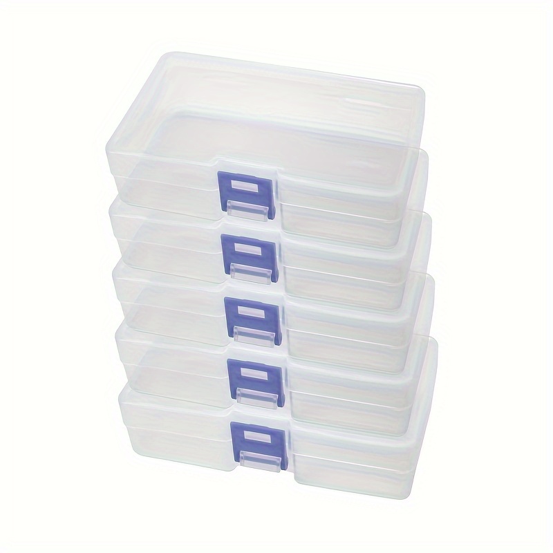 5 Pcs Clear Small Storage Box Plastic Transparent Container with Lid  Organizer