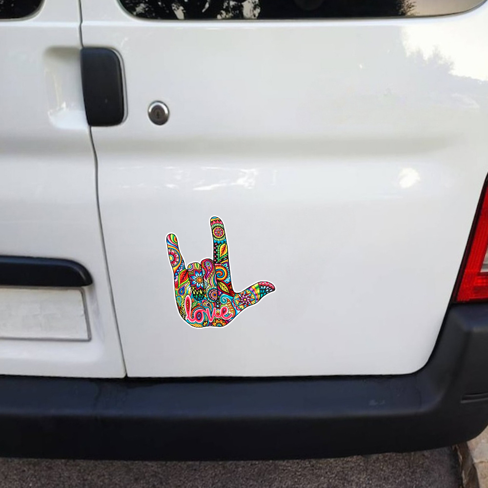 I Love You Sign Language Hand Sticker Decal Multicolor Car - Temu