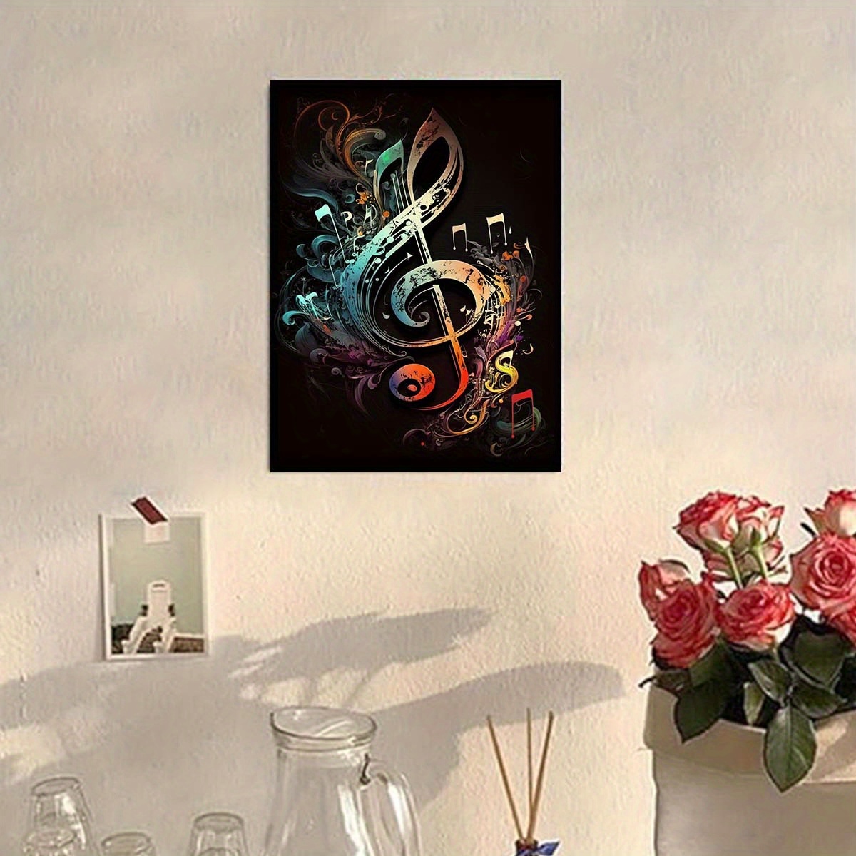  LEARTDYY Diamond Painting Vintage Music Note Retro Musical  Music Studio Harp Kit for Adults Diamond Art Painting by Number Kits Gem  Art Wall Home Decor 30x40cm/12x16in