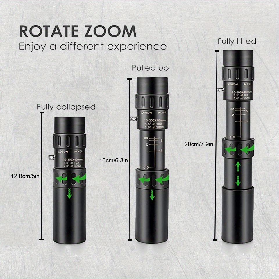 300X Zoom HD Portable Monocular Professional Telescope Camping