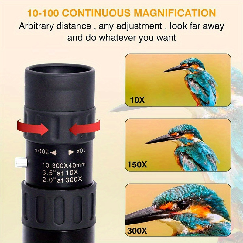 300X Zoom HD Portable Monocular Professional Telescope Camping