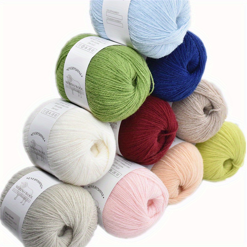 Soft Merino Wool Yarn for Hand Knitting - Medium-Fine Thread for