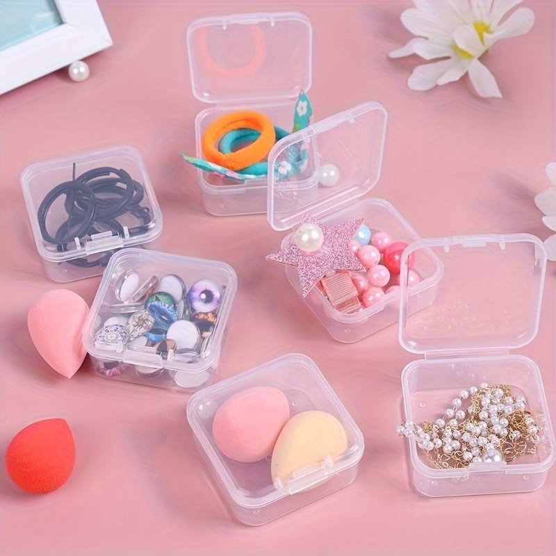 Small Bead Storage Box Plastic Mini Organizer Hinged Lid - Temu
