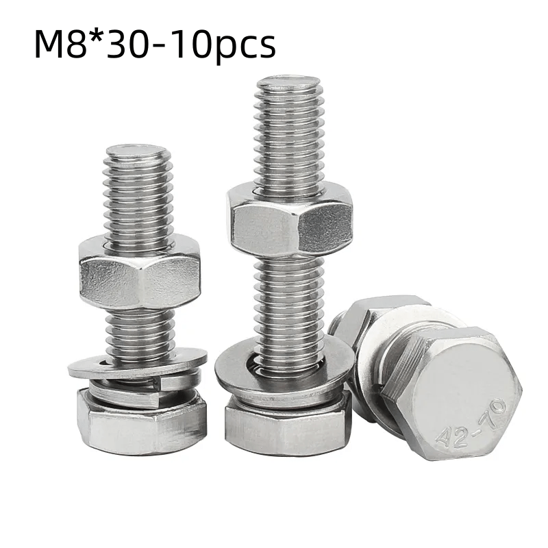 M8 304 Stainless Steel Din933/din934 Combination Bolt - Temu