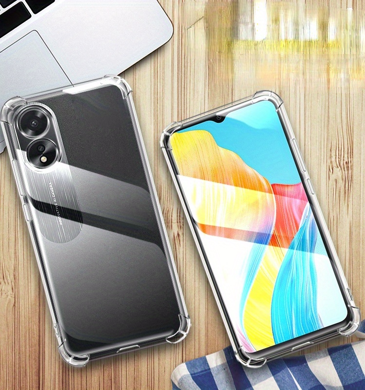 Transparent Phone Cases Anti-fall Thicker Back Clip For OPPO A58 A38 58  CPH2577 Soft TPU Shell
