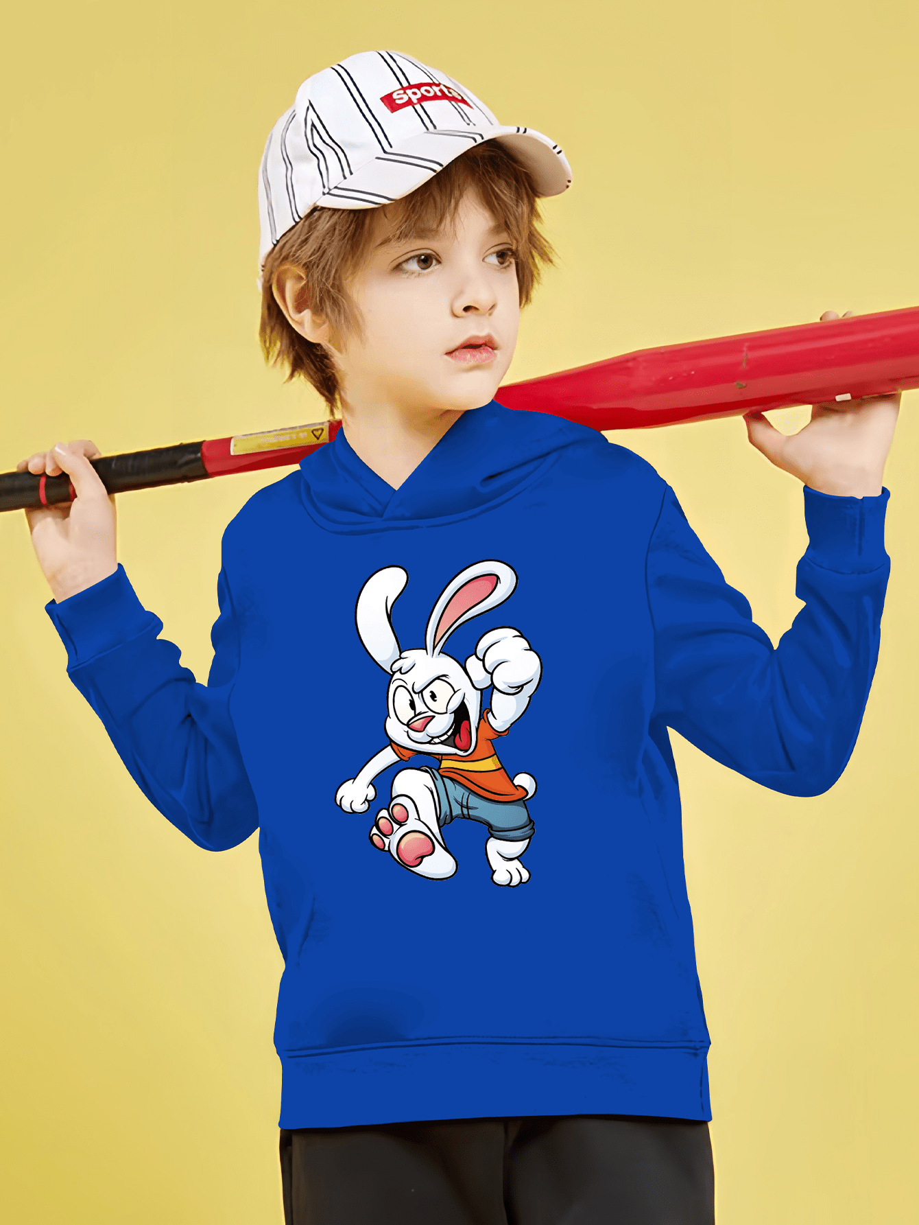 Cartoon Anime Rabbit Print Cute cozy Hoodie Kids Boys Keep Temu