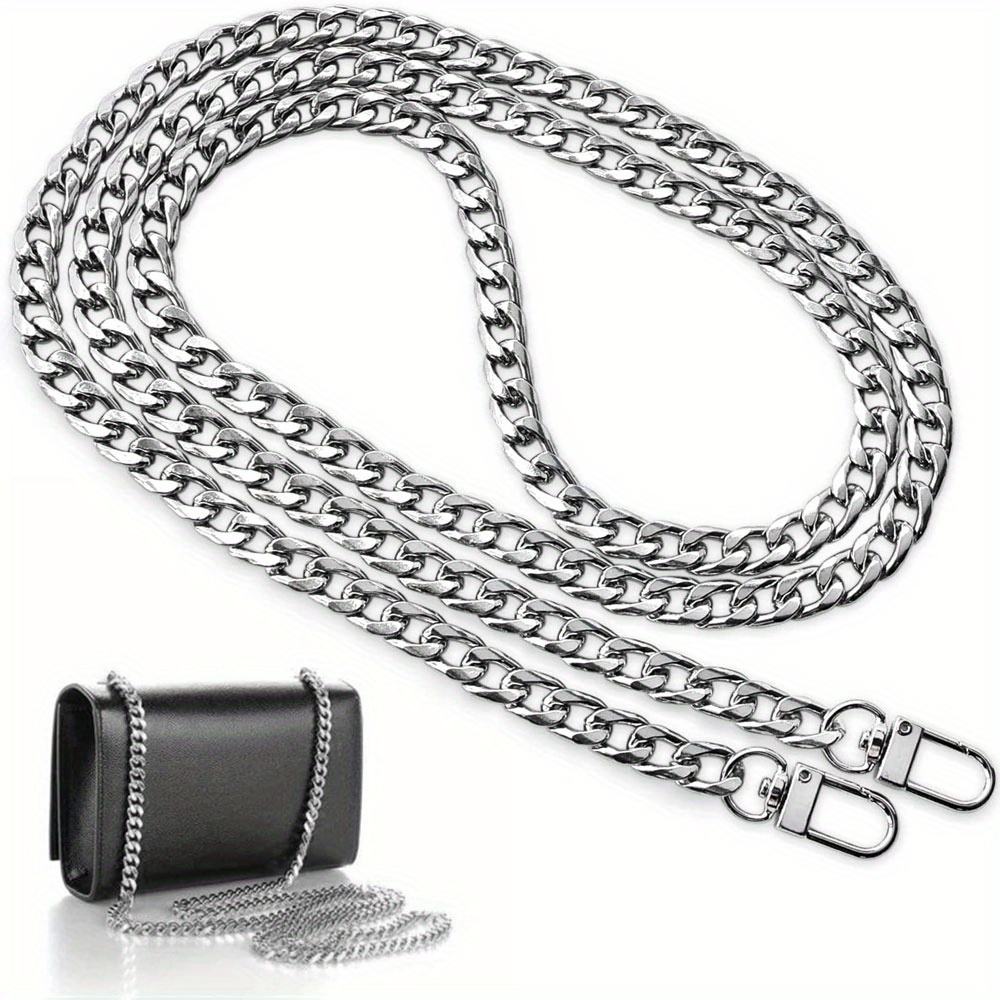  Cadena de bolso, accesorios para bolso, cadena de bolsa de 47.2  in, cadena de metal para bolsas de hombro, asa de hebilla de bolso, bolsa  de cadena, accesorios de correa, accesorios