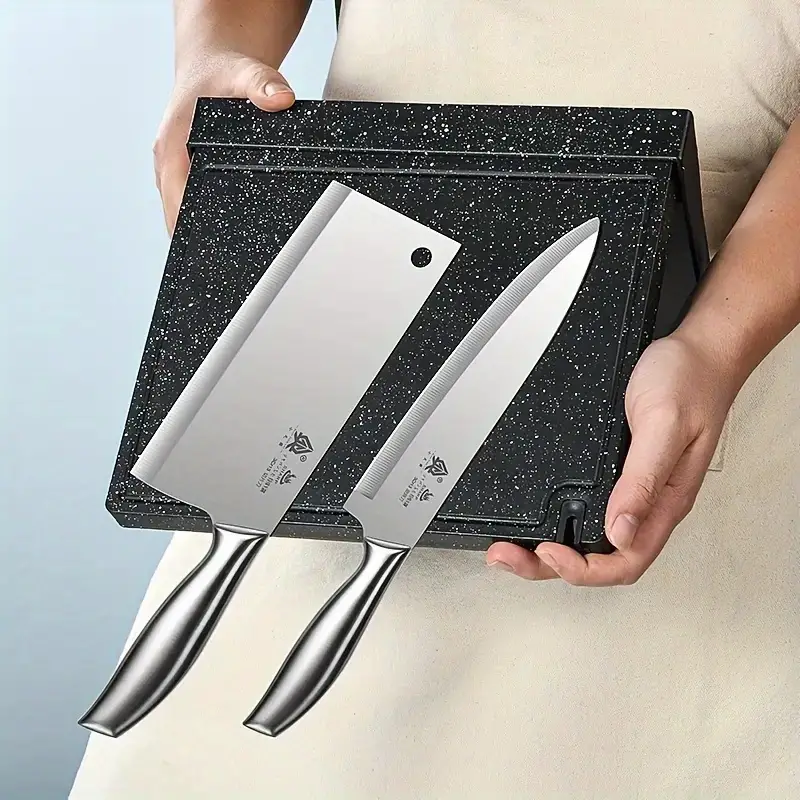 1pc magnetic knife holder no punching kitchen knife storage rack multifunctional standing knife holder l9195 details 3