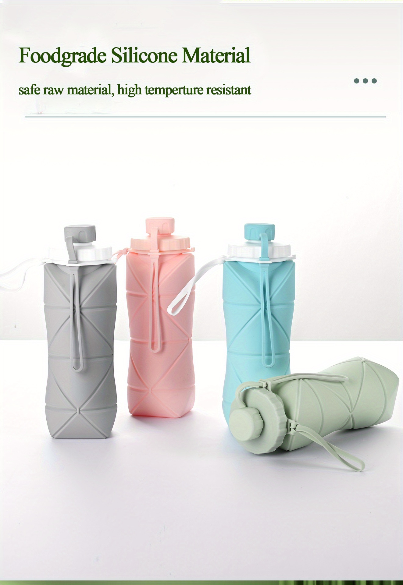 Collapsible Silicone Water Bottle - Lightweight, Durable, Leakproof,  Reusable - Ideal For Gym, Camping, Hiking, Travel, Sports - Temu