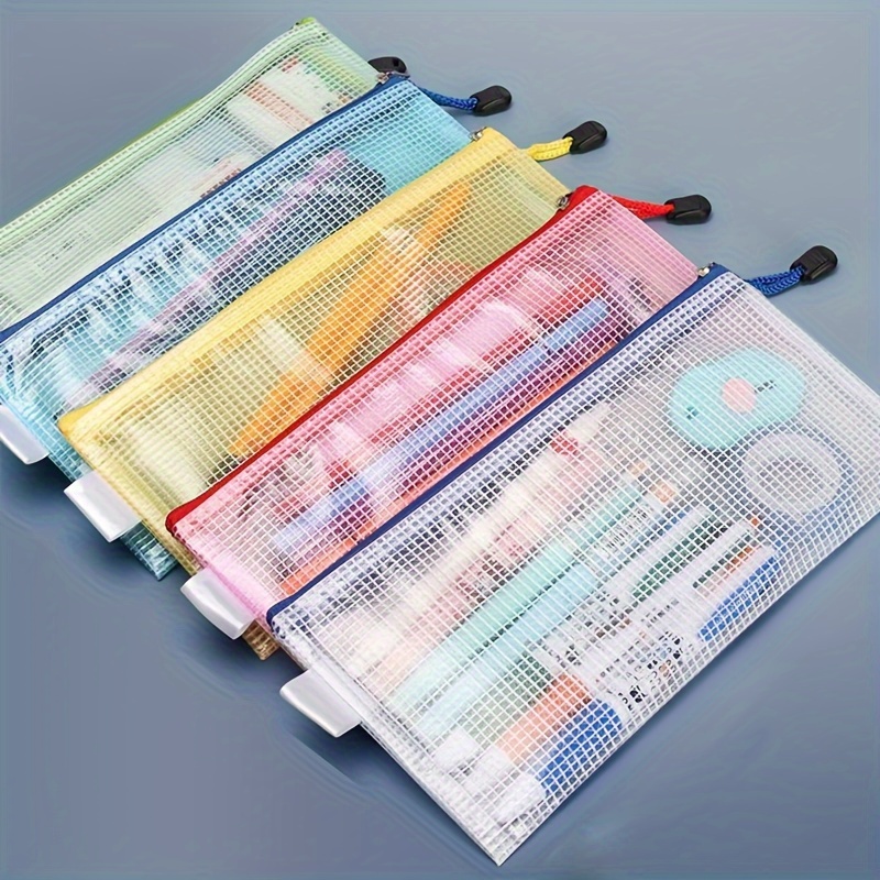 Each Of 5 Colors) Waterproof Zipper Bags, Pencil Pouches, Office Storage  Bag - Temu Canada