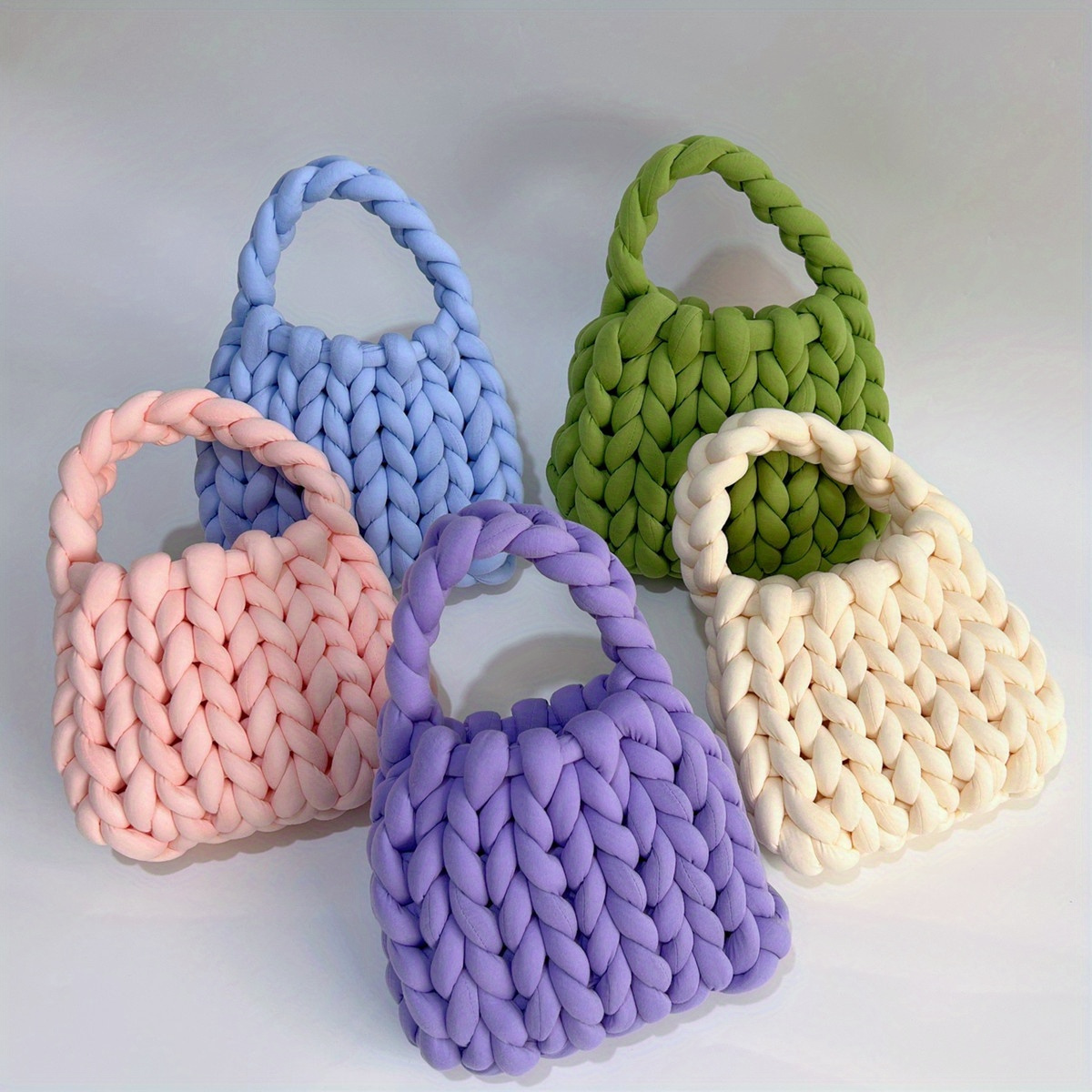 YZdevelop Hand-knit Woven Thread Thick Basket Blanket Braided DIY Crochet  Cloth Fancy Yarn