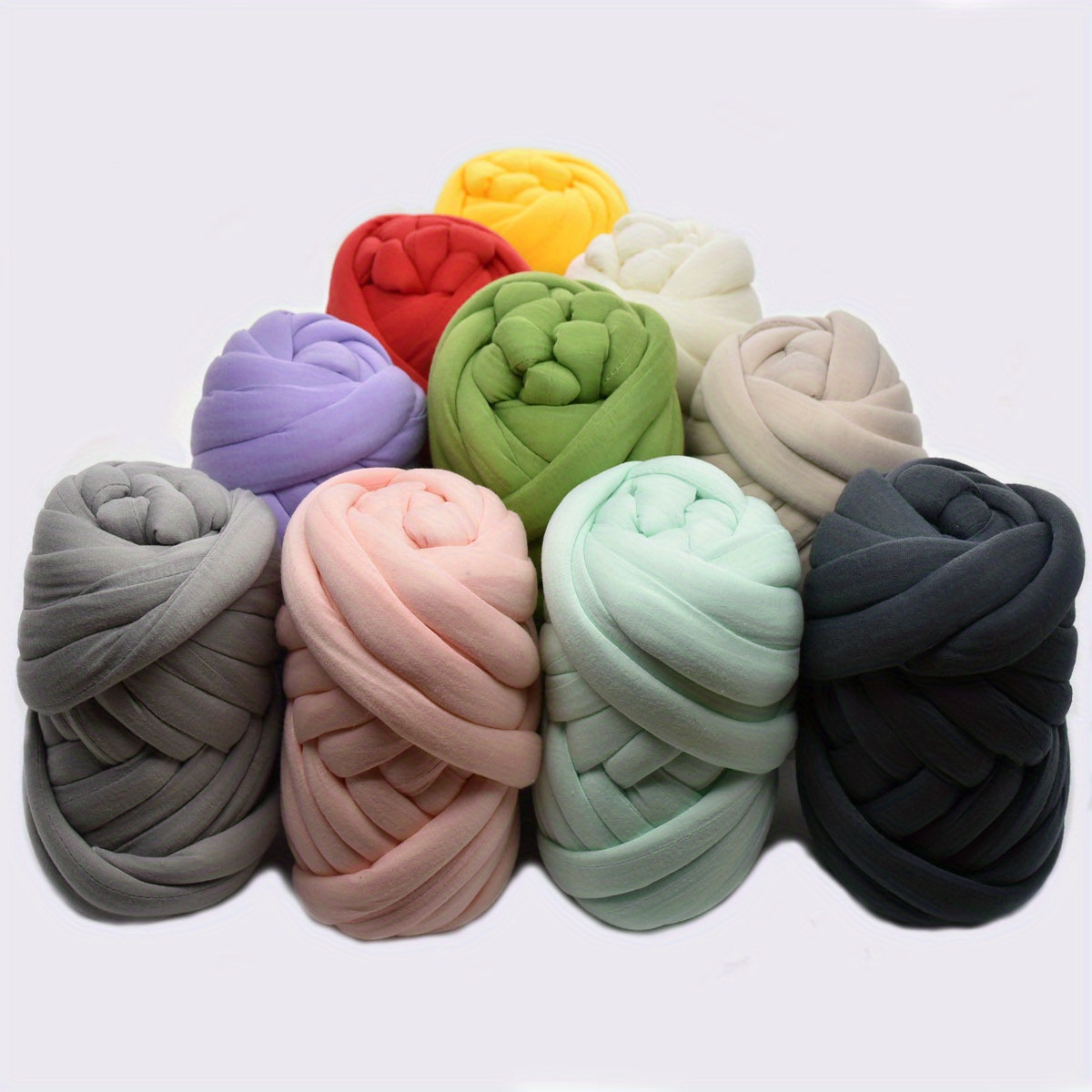 250G Chunky Yarn Jumbo Tube Yarn for Handmade Blanket Braided Knot Pet Gray