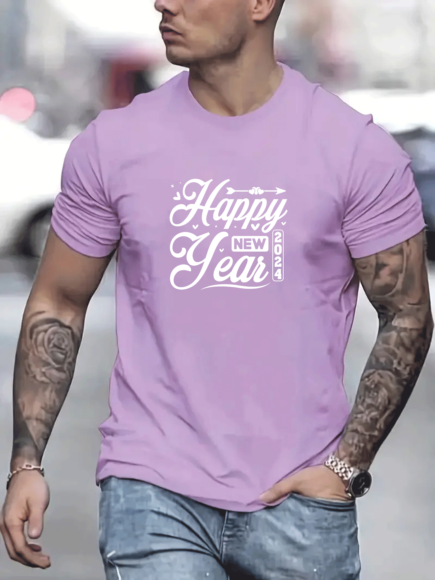 Camisas Hombre Estampado Feliz Año Nuevo Camisetas Sin - Temu Mexico