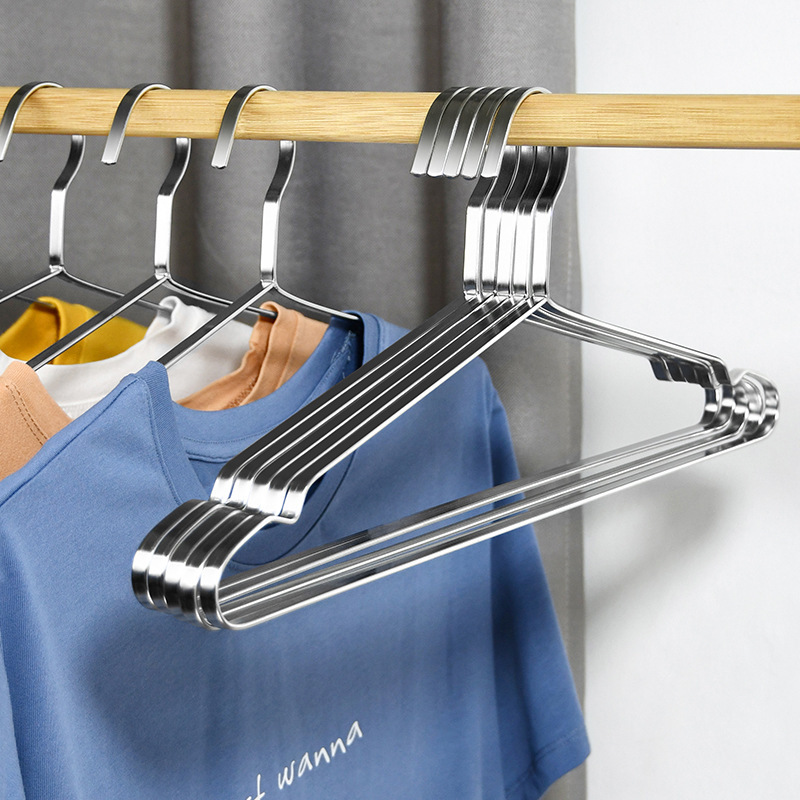 Stainless Steel Hanger Flat Bar Clothes Hanger Household - Temu