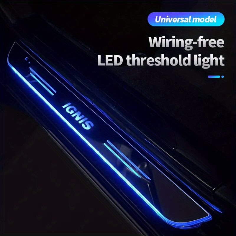 Acrylic Usb Power Moving Led Welcome Pedal Car Scuff Plate - Temu