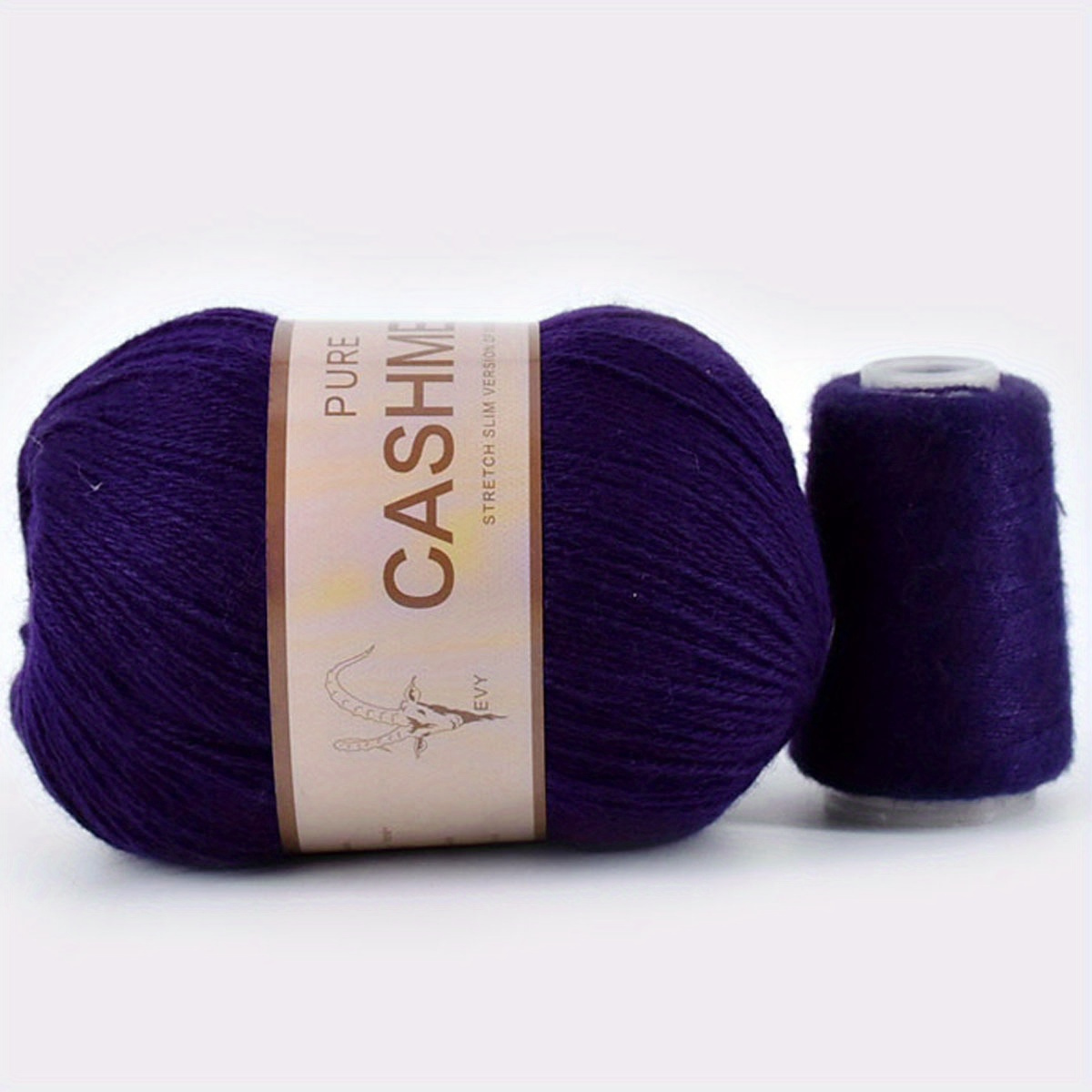 1pc Pure Mongolian Cashmere Yarn Crochet Hand-knitted Cashmere Wool Yarn  Scarves Hats Sweater Thread Yarns 98% Cashmere 1.76oz+0.7oz