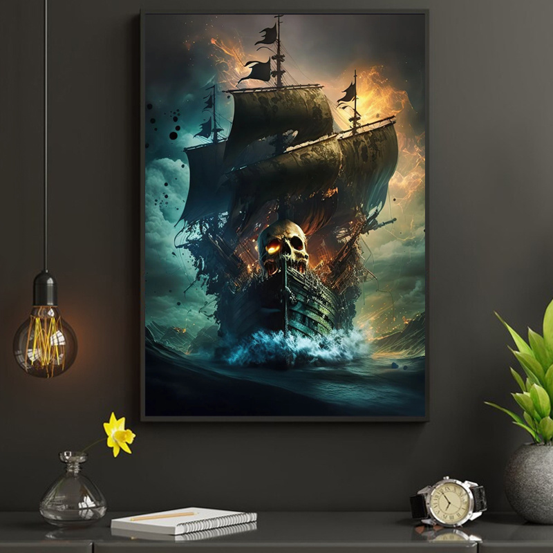 Vintage Pirate Ship Canvas Wall Art Home Decor Perfect - Temu Canada