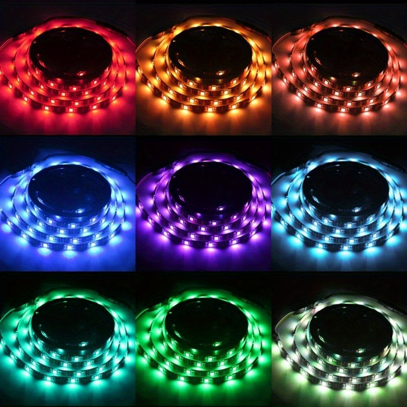 Tira de luces LED con pilas RGB luces LED tira de luces con batería 3  llaves controlador