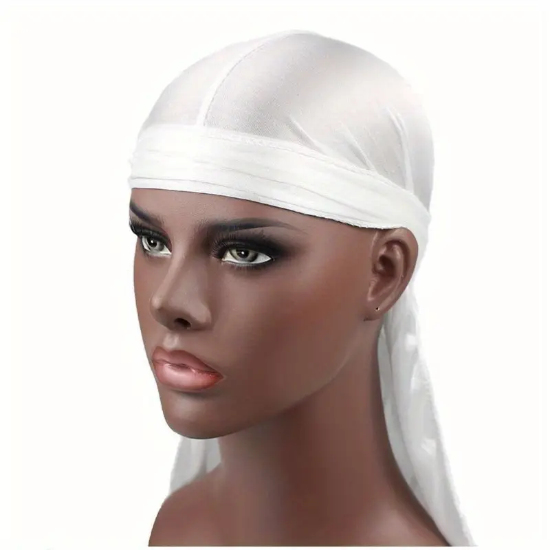 Fashion Silky Durags Turban Hat Unisex Silk Durag Headwear Bandans