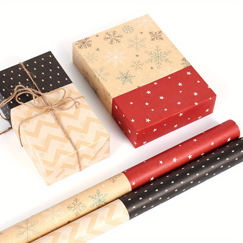 Kraft Paper Gift Wrap Christmas Wrapping Paper Santa Claus Snowflake  Pattern Artware Kraft Decorative Packaging PaperGift From Swgszhe, $7.39
