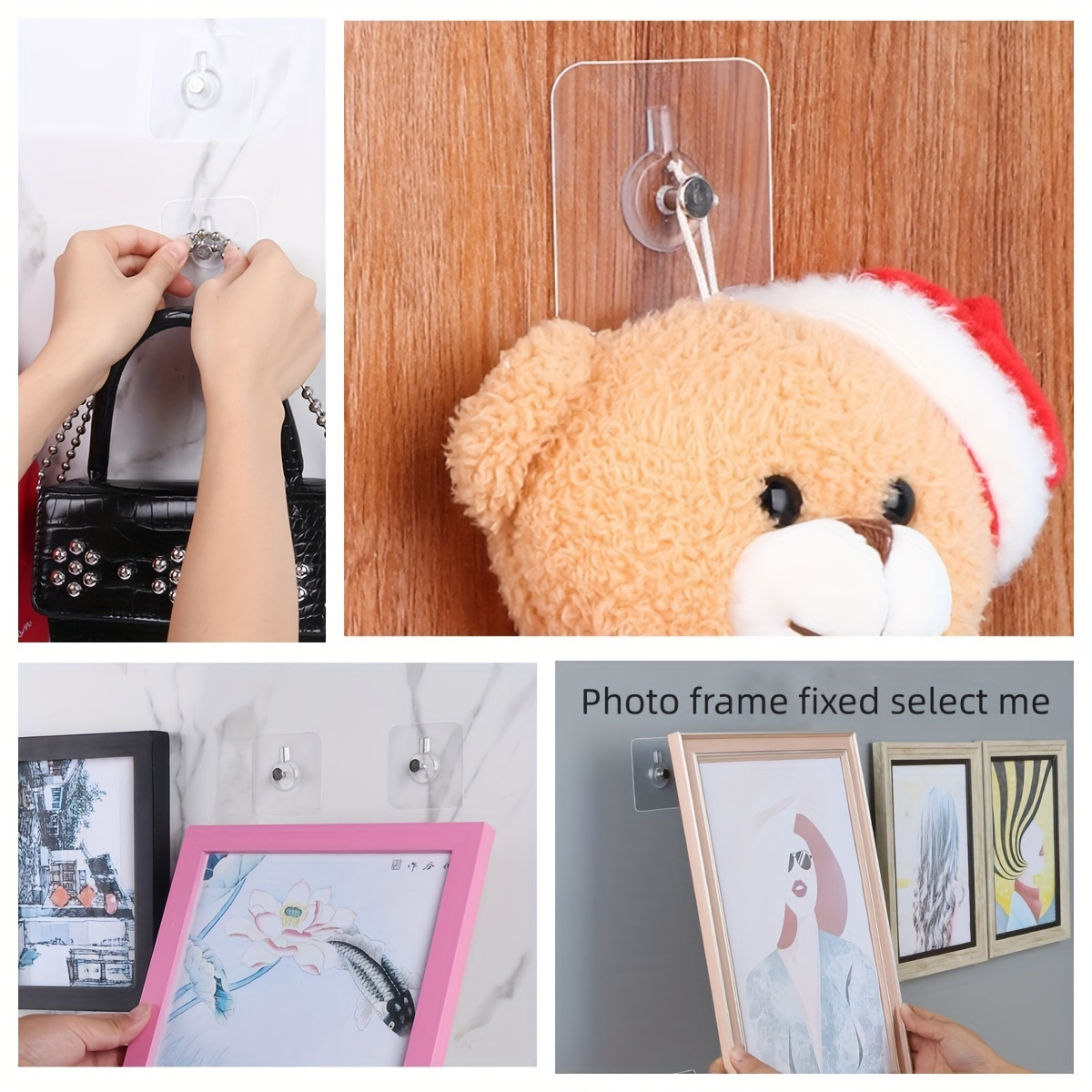 Adhesive Wall Hook Wall Hanging Screw Hook Nail Free Photo - Temu