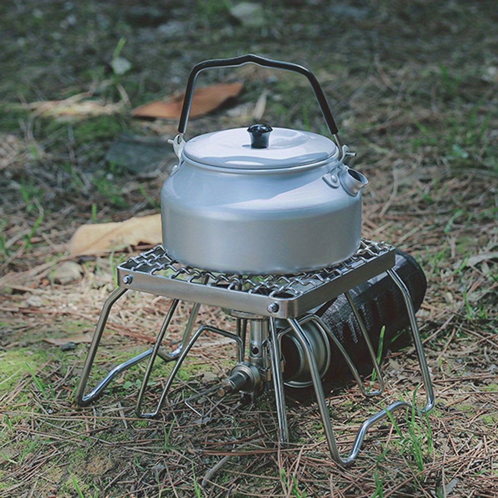 Mini BBQ Grill Stainless Steel Portable Camping Pot Holder Outdoor Camping  Gas Stove Stand Folding Grill Wood Stove Stand