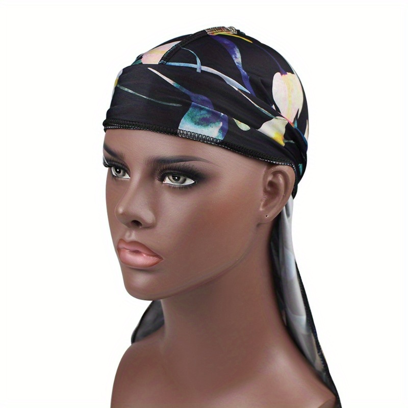 Fashion Silky Durags Turban Hat Unisex Silk Durag Headwear Bandans