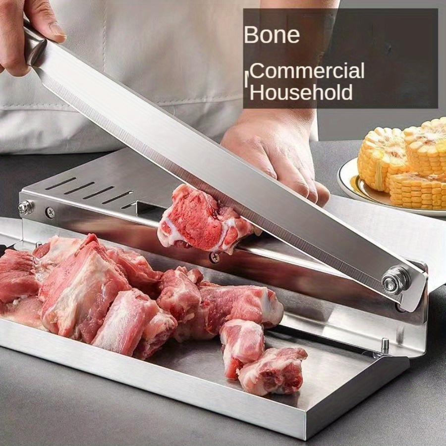 Manual Meat Slicer-Stainless Steel Meat Food Slicer Telescopic Fixed Baffle  Food Meat Slicer U-shaped Support Frame Meat Chopper Slicer Suitable for