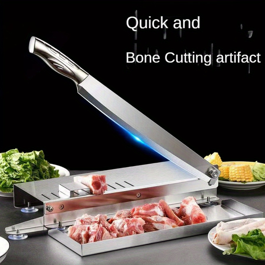 Miumaeov Manual Frozen Meat Slicer, Stainless Steel Meat Cutter, Bone  Cutter Manual Ribs Chopper for Fish Chicken Beef Frozen Meat Home Cooking 