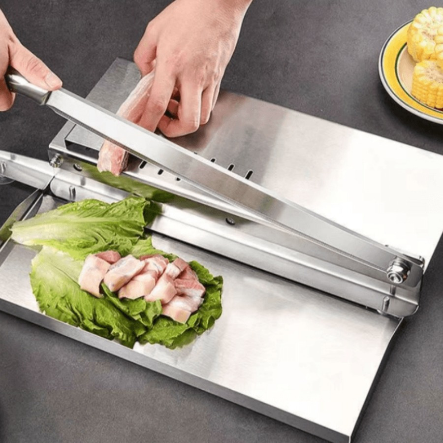 Temu 1pc Manual Ribs Meat Chopper Slicer, Stainless Steel Small Bone Meat  Cutter, Beef Mutton Household Vegetable Food Slicer, Slicing Machine For  Home Cooking, Free Shipping On All Orders