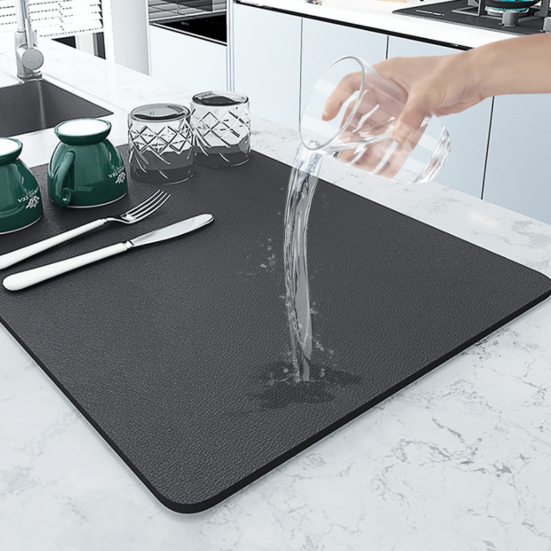 Bobasndm Premium Silicone Dish Drying Mats, Thicken Heat Resistant Dish  Drain Mat for Kitchen Sink Organizer Countertop Protection Cover 