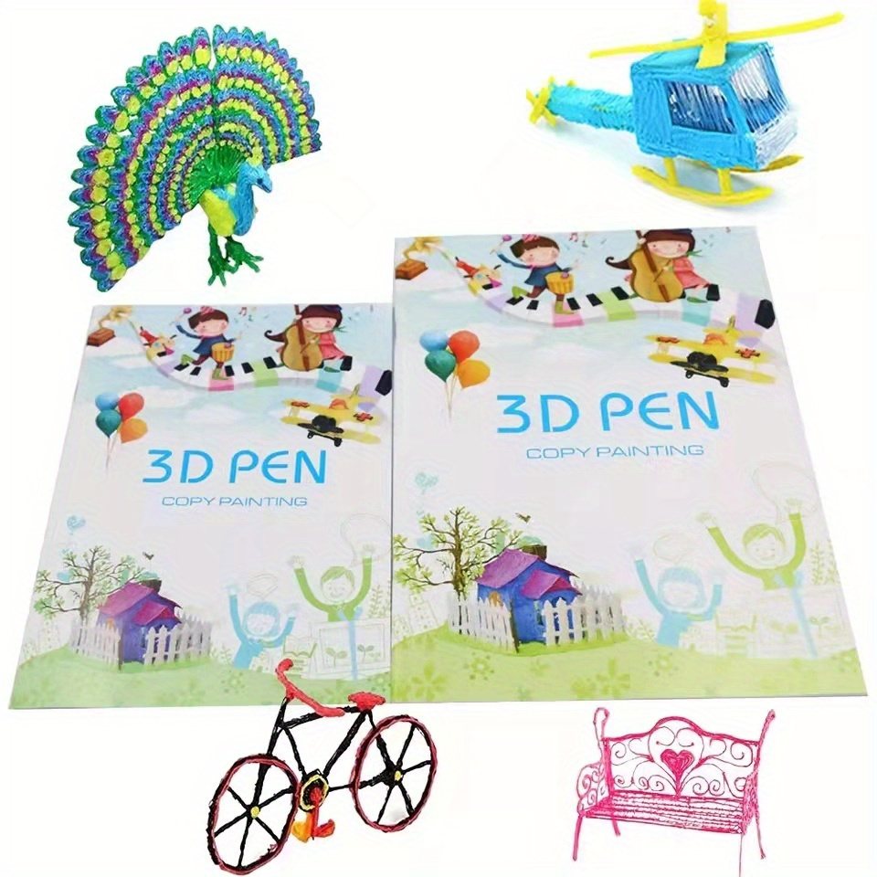 Libro da Modelli Penna 3D per Bambini Modello di Penna 3D 40 Tipi Modelli Penna  3D con Riutilizzabile Trasparente PVC Lavagna da Disegno Penna 3D Accessori  per Bambini, Principiante : : Casa