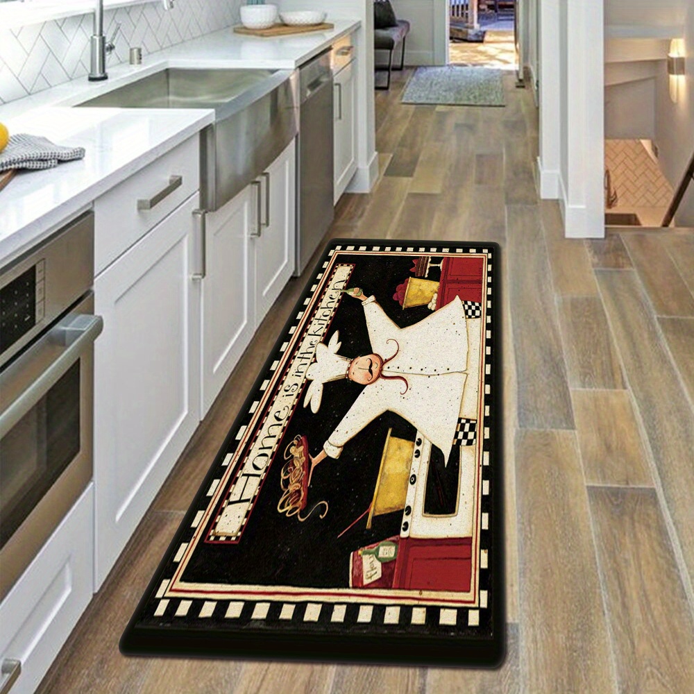 Cartoon Chef Printed Kitchen Floor Mat, Non-slip Oil-proof Floor Waterproof Kitchen  Mat, Dirt-resistant Floor Mat, For Entrance Kitchen Living Room Laundry  Bathroom Home Decor, Room Decor - Temu