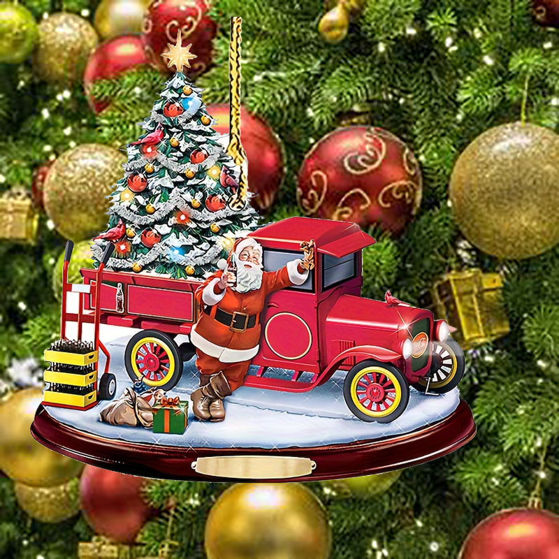 1pc Weihnachtsbus Ornament 2D Acryl Dekorative Anhänger - Temu Austria