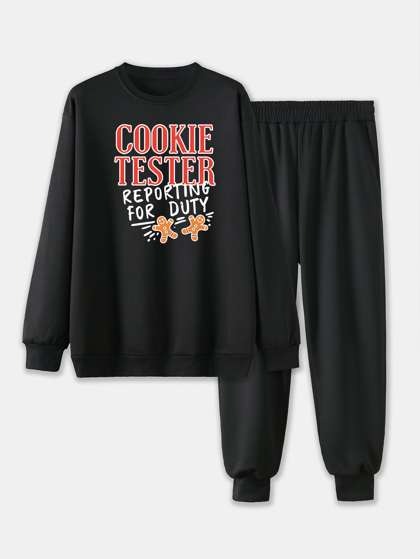 Plus Size Men's christmas Cookie Tester Print Sweatshirt - Temu