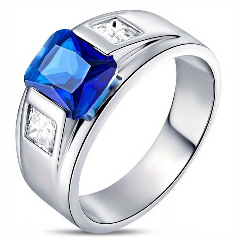 Classic Men s Cubic Zirconia Ring Wedding Rings Engagement Temu